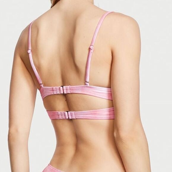 Victoria’s Secret Swim V- Hardware Sexy Padded Bralette Bikini Top Warm tie dye - Picture 2 of 7